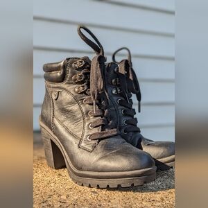 Vintage Chunky 3 inch heel‎ Black Joe Boxer Ankle boots.